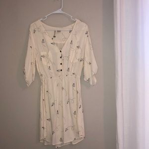 3/4 Sleeve Dress with Paper Airplanes